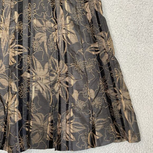 Coldwater Creek Pleated Velvet Floral Skirt Whimsigoth Fairy Grunge M Sz 10-12 - Picture 4 of 16